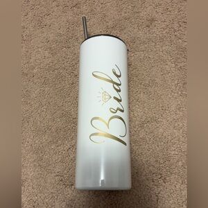 White and Gold Bride Tumbler